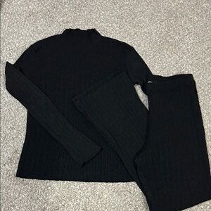 H&M Charcoal Ribbed Knit Set